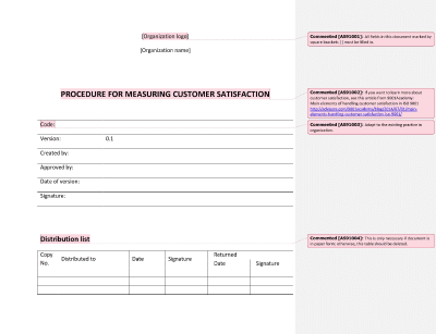 Procedure for Measuring Customer Satisfaction - 9100Academy