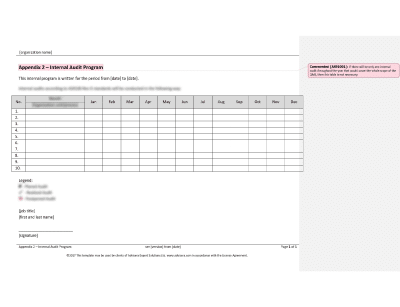 Internal Audit Program - 9100Academy