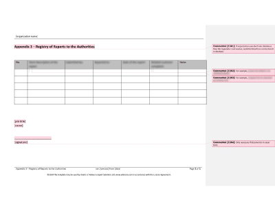 Registry of Reports to the Authorities - 13485Academy