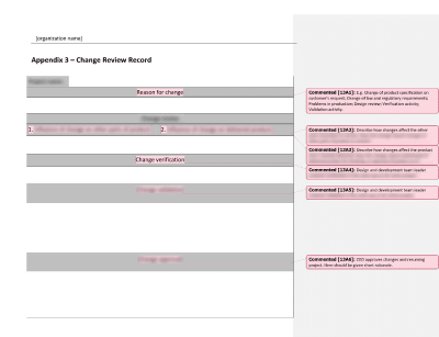 Change Review Record - 13485Academy