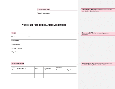 Procedure for Design and Development - 13485Academy