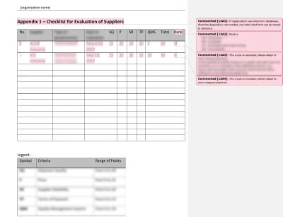 Checklist for Evaluation of Suppliers - 13485Academy