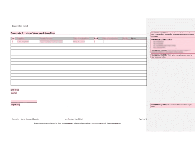 List of Approved Suppliers - 13485Academy