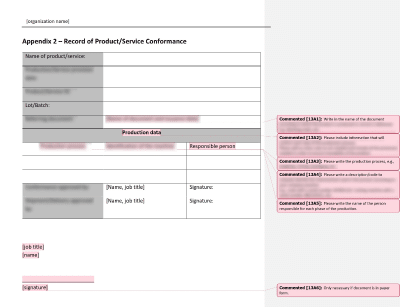 Record of Product/Service Conformance - 13485Academy