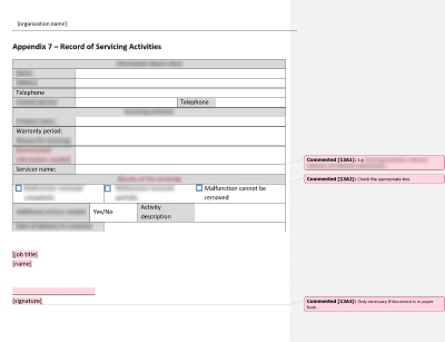 Record of Servicing Activities - 13485Academy