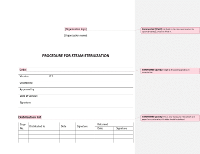 Procedure for Steam Sterilization - 13485Academy