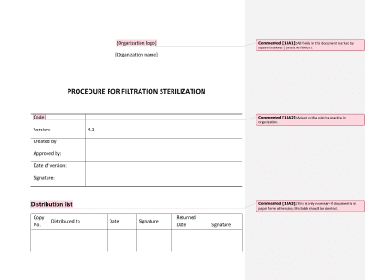 Procedure for Filtration Sterilization - 13485Academy