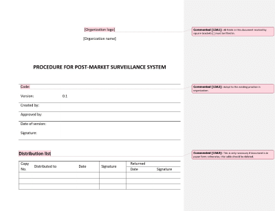 Procedure for Post-Market Surveillance System - 13485Academy