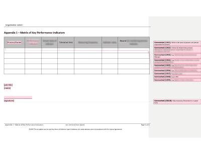 Matrix of Key Performance Indicators - 13485Academy