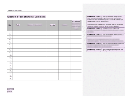 List of External Documents - 17025Academy