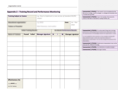 Training Record and Performance Monitoring - 17025Academy