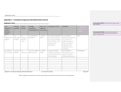 Competence Approval and Authorization Record - 17025Academy