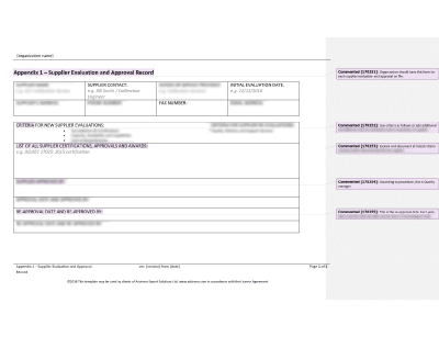 Supplier Evaluation and Approval Record - 17025Academy