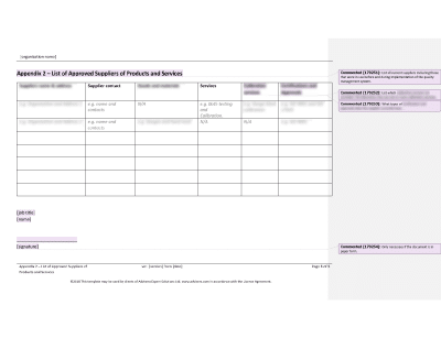 List of Approved Suppliers of Products and Services - 17025Academy