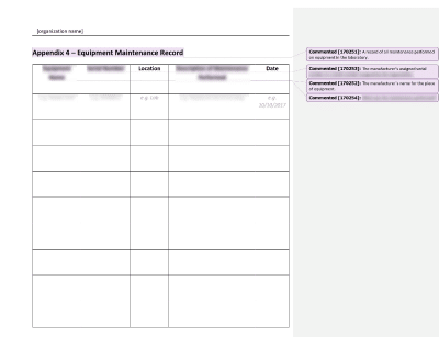 Equipment Maintenance Record - 17025Academy