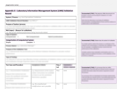 LIMS Validation Record - 17025Academy