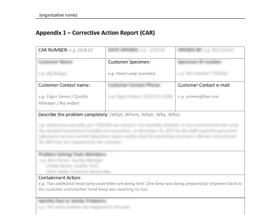 Corrective Action Report (CAR) - 17025Academy