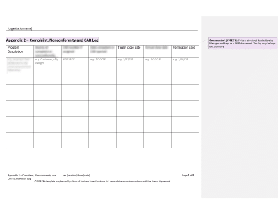 Complaint, Nonconformity and CAR Log - 17025Academy