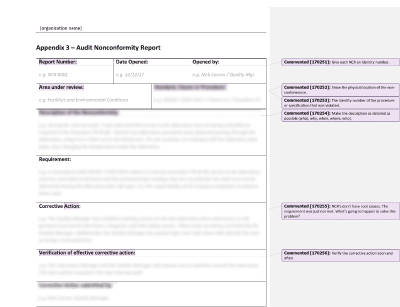 Audit Nonconformity Report - 17025Academy