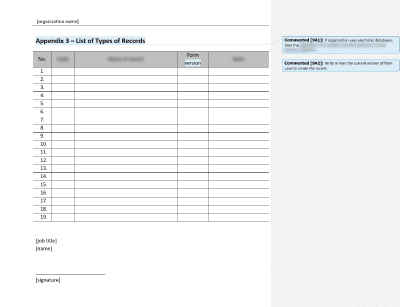 List of Types of Records - 9001Academy