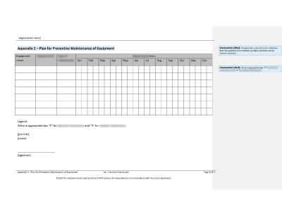 Plan for Preventive Maintenance of Equipment - 9001Academy