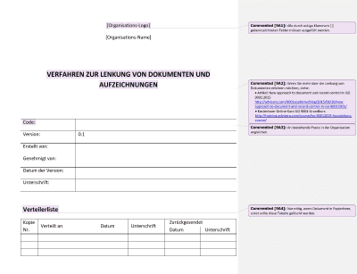 Verfahren zur Lenkung von Dokumenten und Aufzeichnungen - 9001Academy