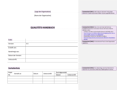 Qualitäts-Handbuch - 9001Academy