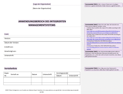 Anwendungsbereich des Integrierten Managementsystems - 9001Academy