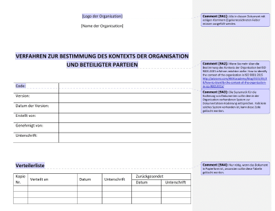 Verfahren zur Bestimmung des Kontexts der Organisation und interessierter Parteien - 9001Academy