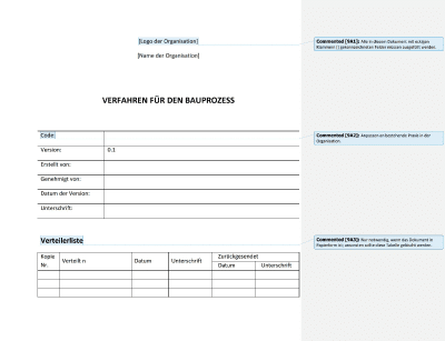 Verfahren für den Bauprozess - 9001Academy