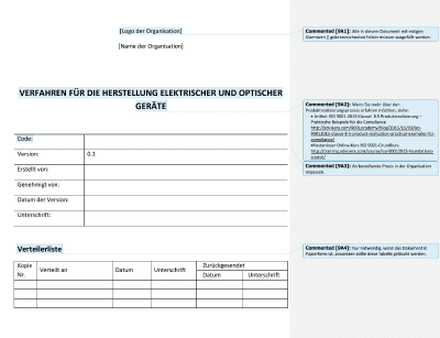 Verfahren für die Herstellung elektrischer und optischer Geräte - 9001Academy