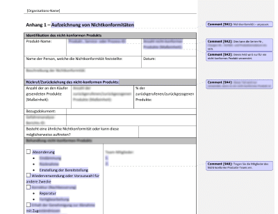 Aufzeichnung von Nichtkonformitäten - 9001Academy