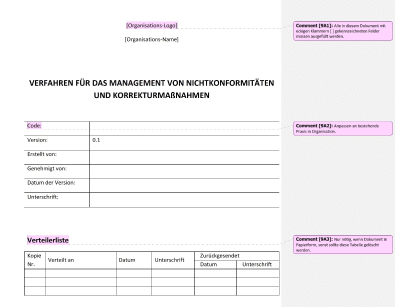 Verfahren für das Management von Nichtkonformitäten und Korrekturmaßnahmen - 9001Academy