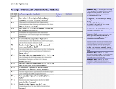 Interne Audit-Checkliste - 9001Academy