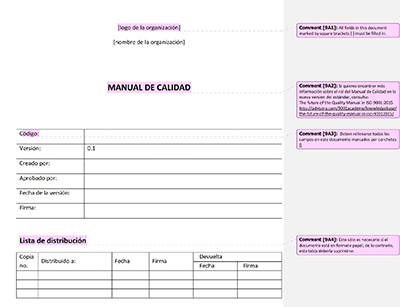 Manual de calidad - 9001Academy