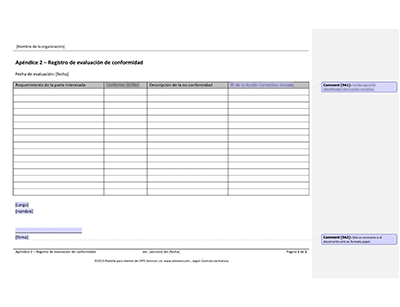 Registro de evaluación de conformidad - 9001Academy