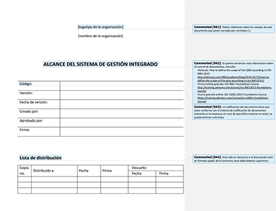 Alcance del sistema de gestión integrado - 9001Academy