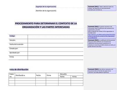 Procedimiento para determinar el contexto de la organización y las partes interesadas - 9001Academy