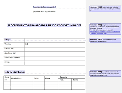 Procedimiento para abordar riesgos y oportunidades - 9001Academy
