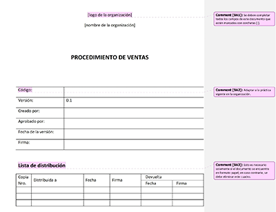 Procedimiento de ventas - 9001Academy