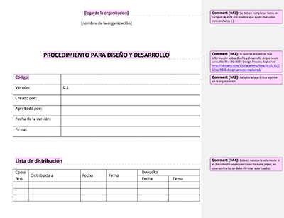 Procedimiento para diseño y desarrollo - 9001Academy