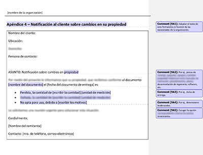 Notificación al cliente sobre cambios en su propiedad - 9001Academy