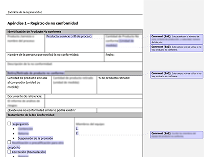 Registro de no conformidad - 9001Academy