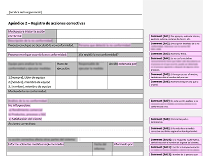 Registro de acciones correctivas - 9001Academy