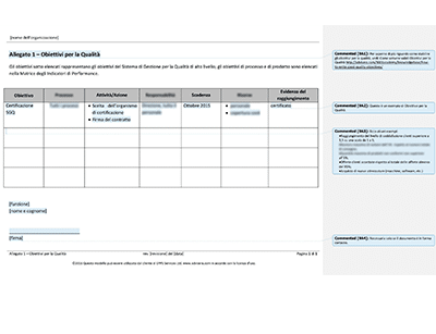 Obiettivi per la Qualità - 9001Academy