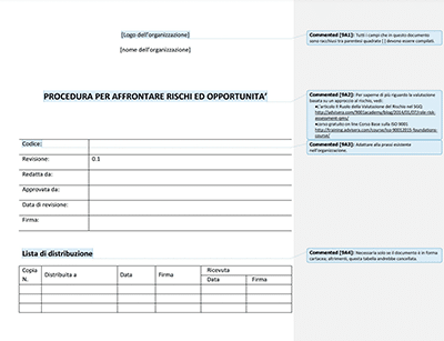 Procedura per Affrontare Rischi ed Opportunità - 9001Academy