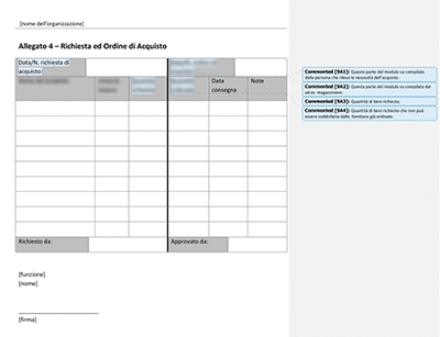 Richiesta ed Ordine di Acquisto - 9001Academy