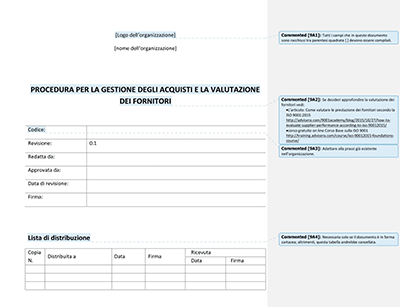 Procedura per la Gestione degli Acquisti e la Valutazione dei Fornitori - 9001Academy