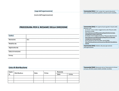 Procedura per il Riesame della Direzione - 9001Academy