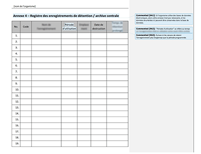 Registre des enregistrements de détention / archive centrale - 9001Academy